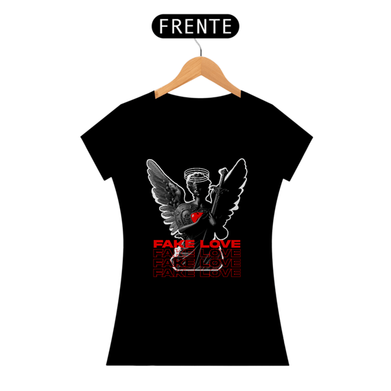 Camiseta Baby Long Amor Fake