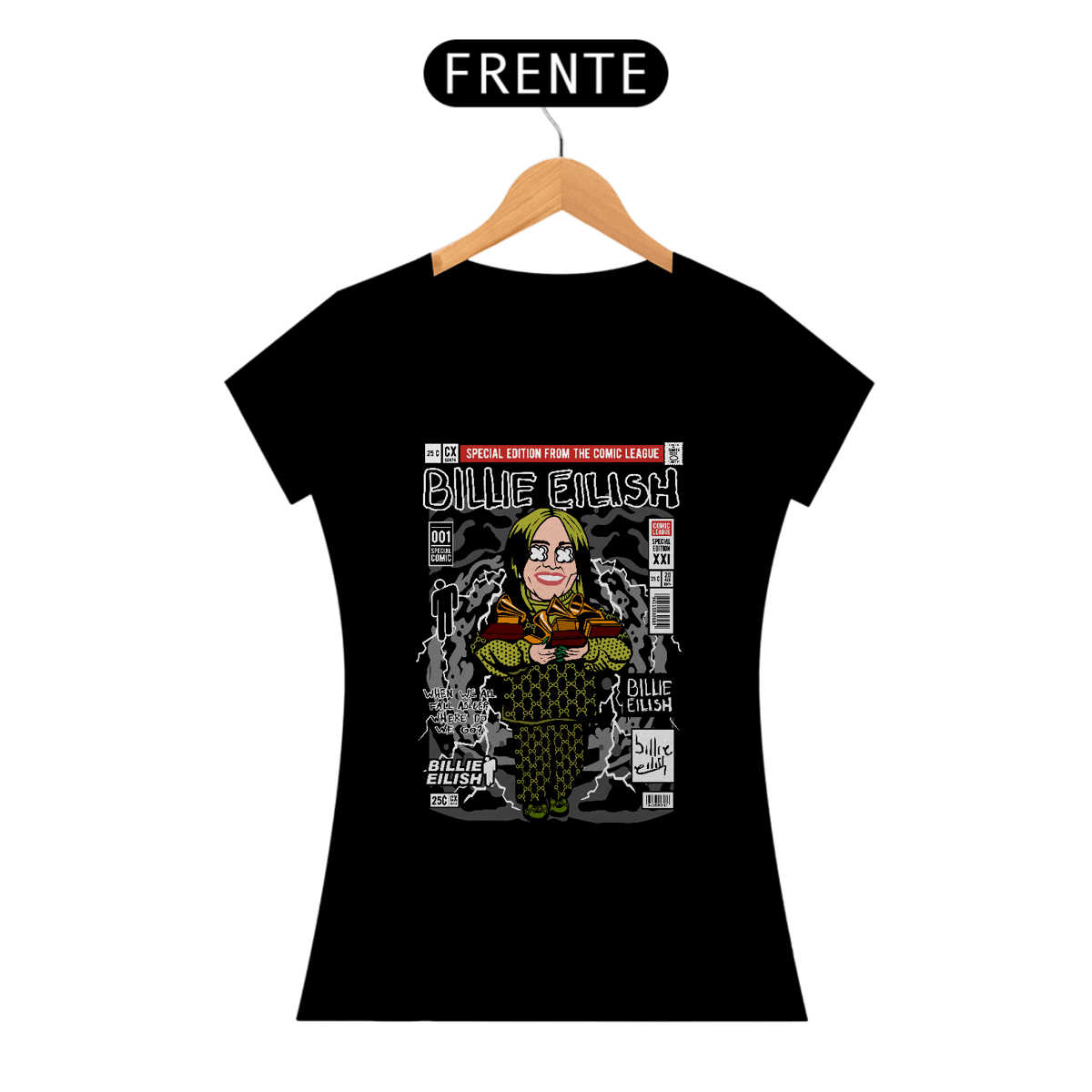 Nome do produto: Baby look Billie Eilish comics