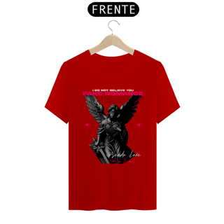 Nome do produto Camiseta Eu não acredito em você, romance falso