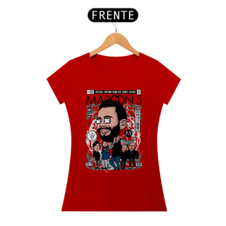 Nome do produto Baby look Maroon five estilo comics