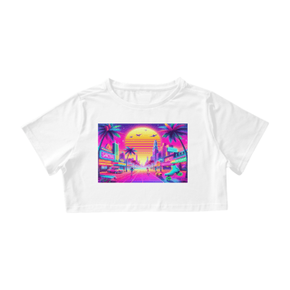 Nome do produto Cropped Feminino Arte 80s Miami Vibes