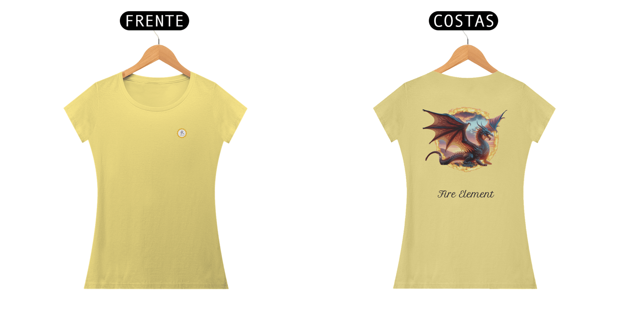 CAMISETA FEM BABY LONG ESTONADA - DRAGÃO - COLEÇÃO ARQUÉTIPOS