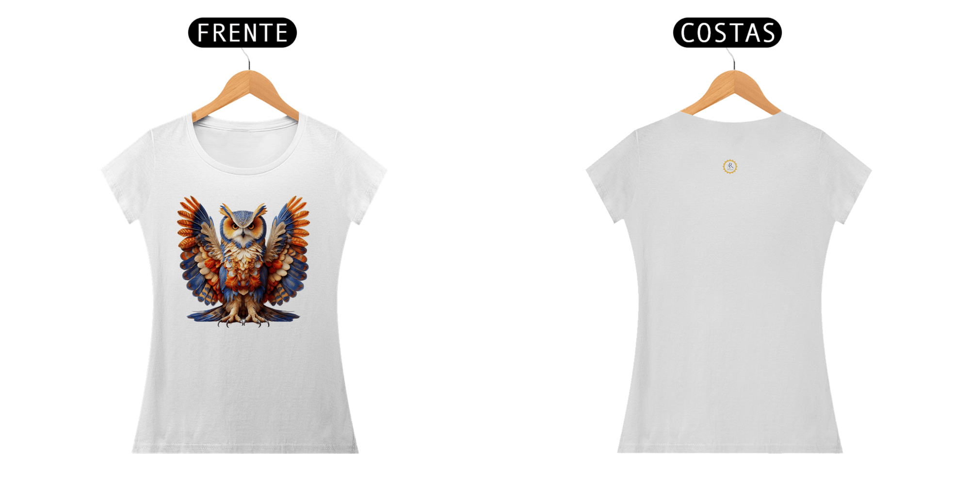 CAMISETA FEM BABY LONG QUALITY - CORUJA, OWL - COLEÇÃO ARQUÉTIPO