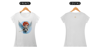 CAMISETA FEM BABY LONG QUALITY - ANJINHO - COLEÇÃO FOFURA