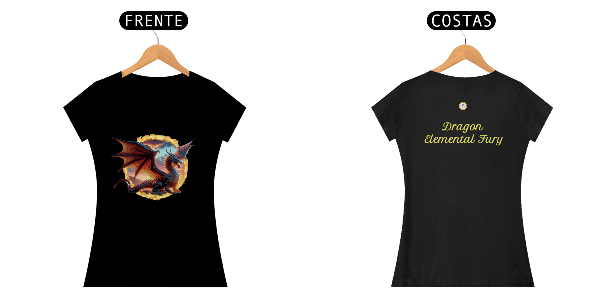 CAMISETA FEM BABY LONG QUALITY - DRAGÃO - COLEÇÃO ARQUÉTIPOS