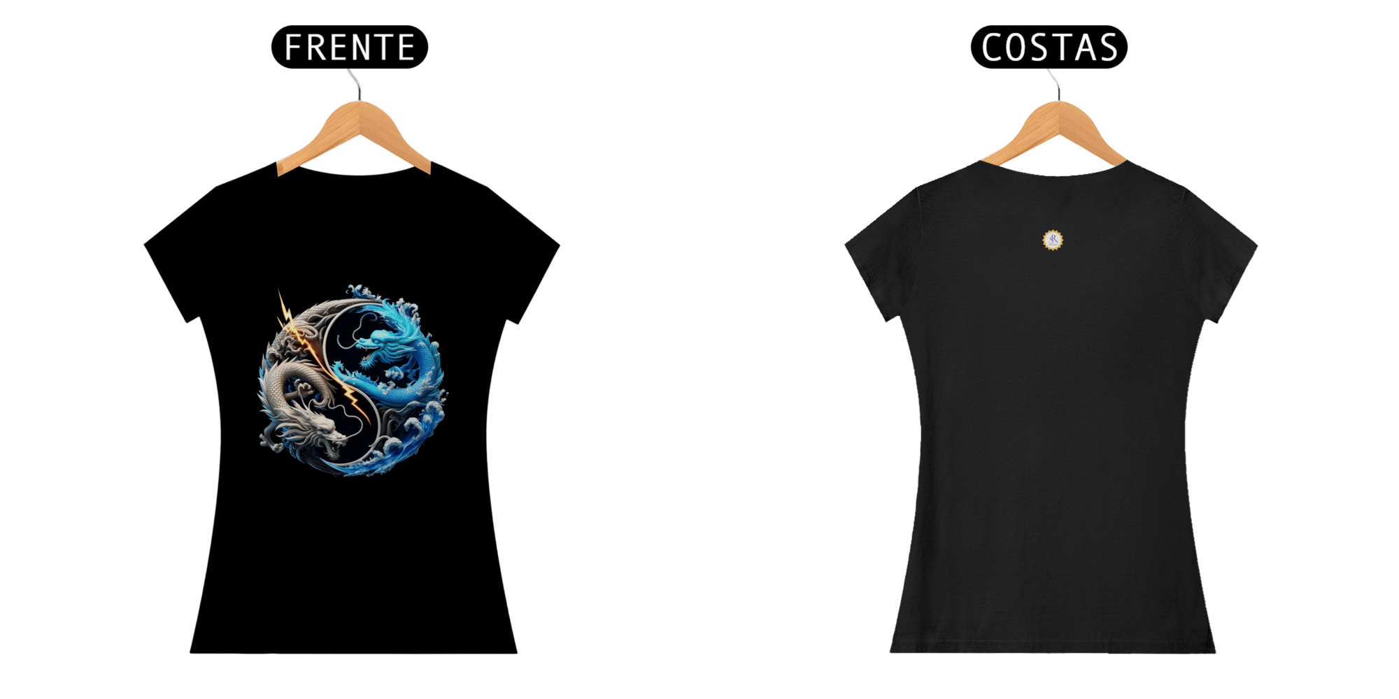 CAMISETA FEM BABY LONG QUALITY - YING YANG - COLEÇÃO ARQUÉTIPOS