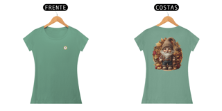 CAMISETA FEM BABY LONG ESTONADA - GNOMO, GNOME - COLEÇÃO ELEMENTAIS