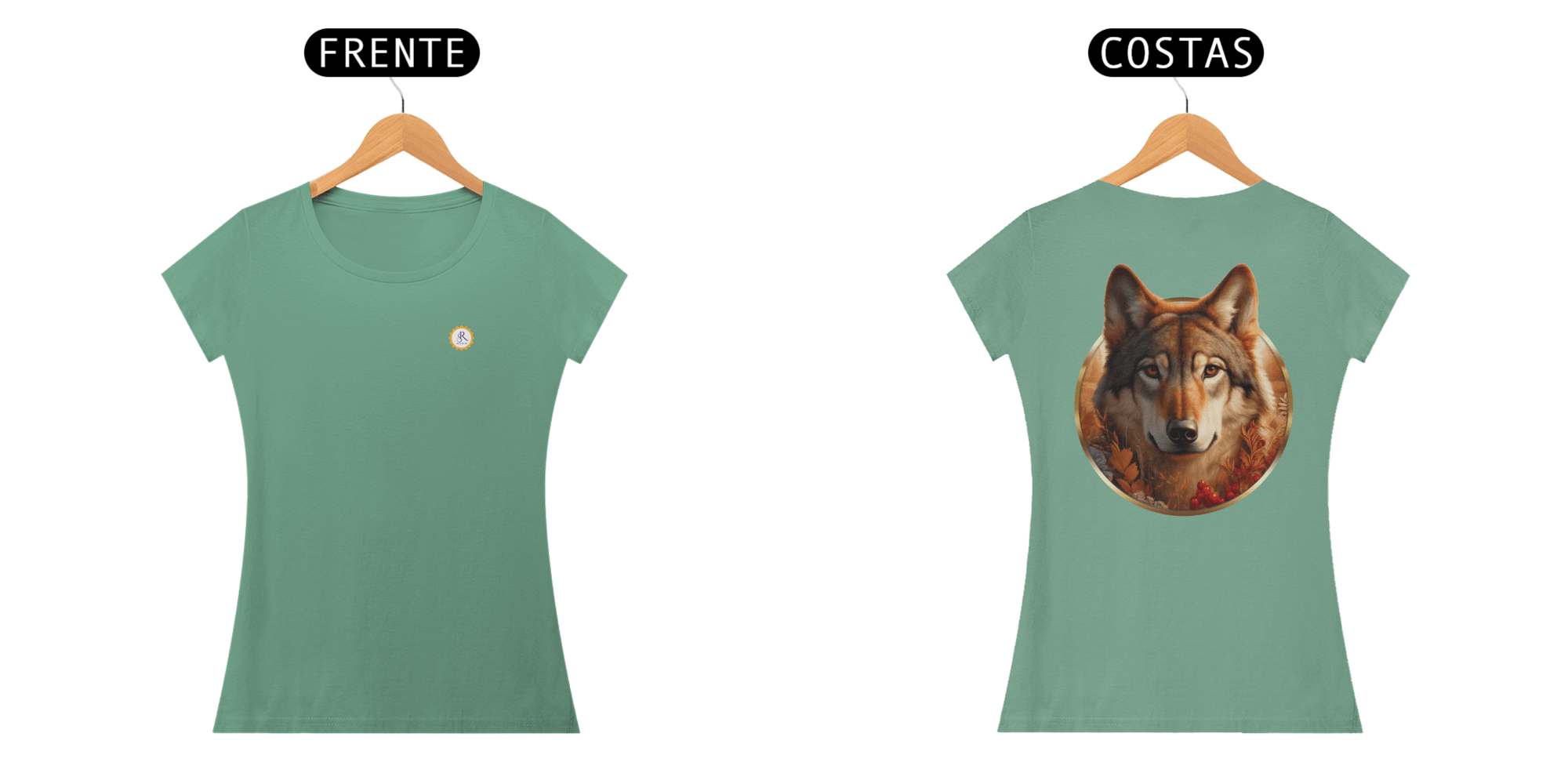 CAMISETA BABY LONG ESTONADA - LOBO - COLEÇÃO ARQUÉTIPOS