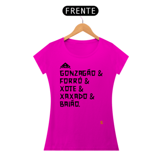 Nome do produto Camisa Feminina Gonzagão & Forró - Texto Preto