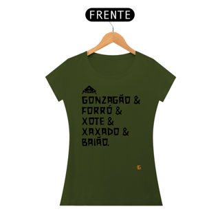 Nome do produto Camisa Feminina Gonzagão & Forró - Texto Preto
