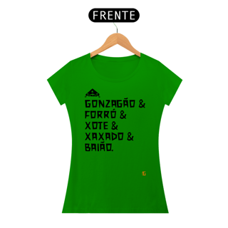 Nome do produto Camisa Feminina Gonzagão & Forró - Texto Preto