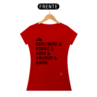 Nome do produto Camisa Feminina Gonzagão & Forró - Texto Preto
