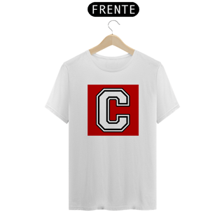 Nome do produto Letra C Alfabeto Camiseta 100% Algodão