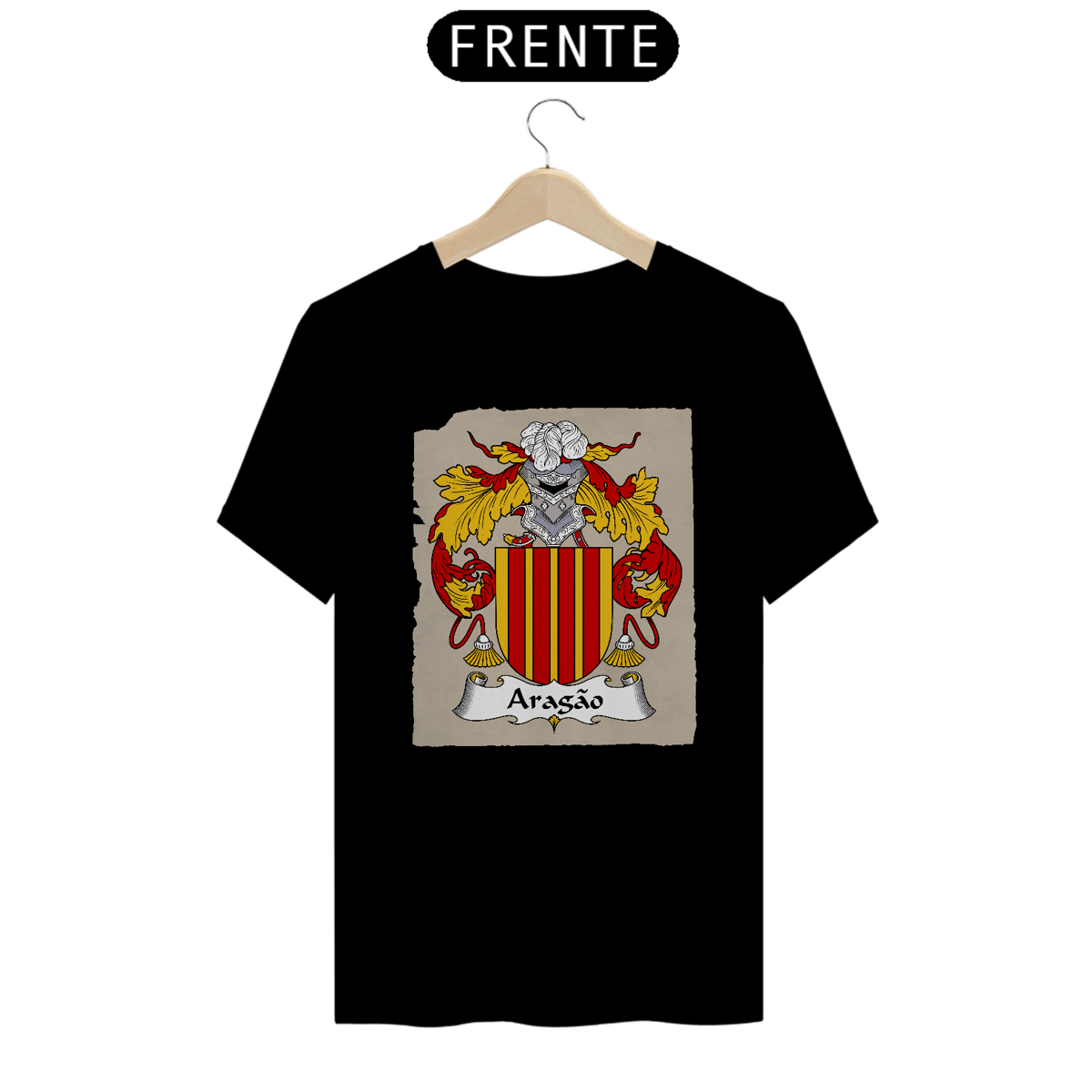 Nome do produto: Brasão Família Aragão Origem Historia Camisetas Sobrenomes
