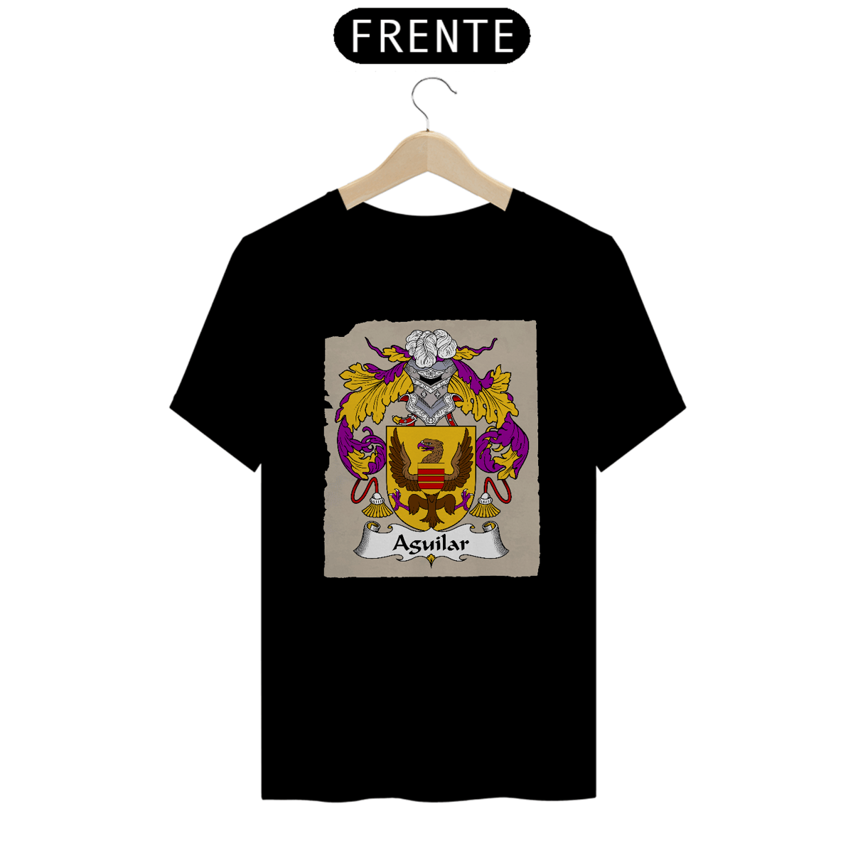 Nome do produto: Camiseta Brasão Família Aguilar Sobrenomes Heráldica 