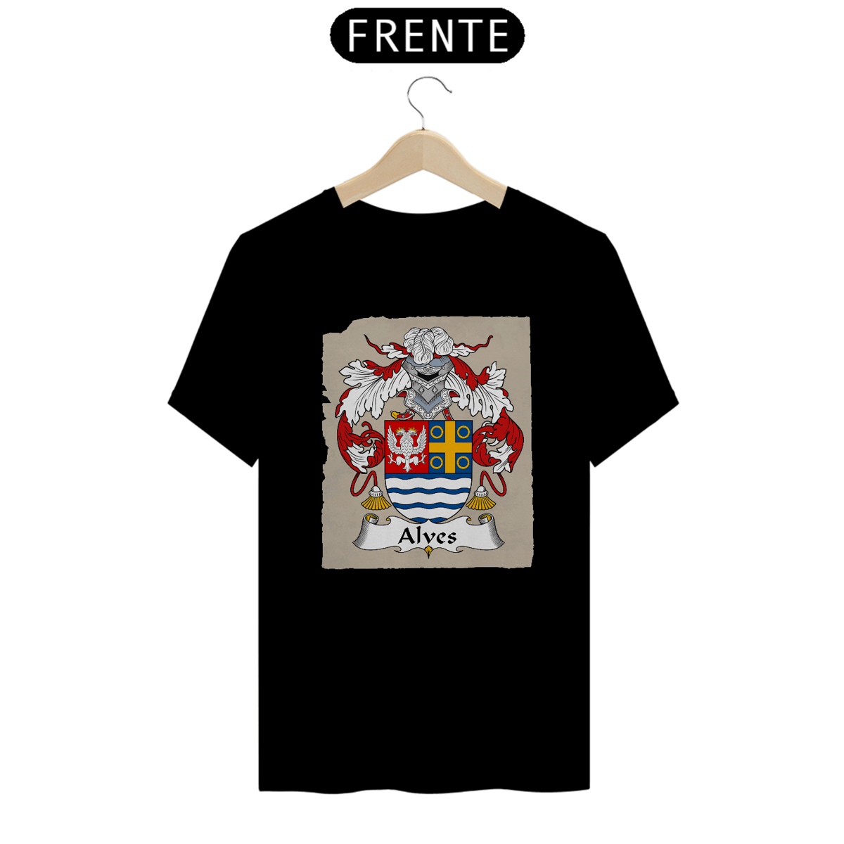 Nome do produto: Camiseta Brasão Família Alves Sobrenomes Heráldica 