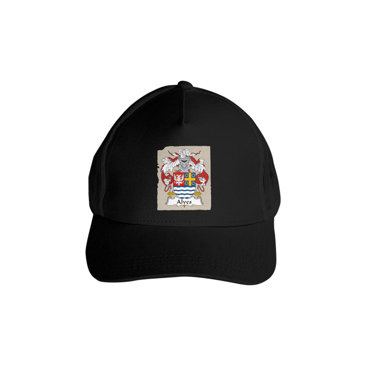 Nome do produto: Boné Brasão de Armas Família Alves Sobrenomes Heraldica