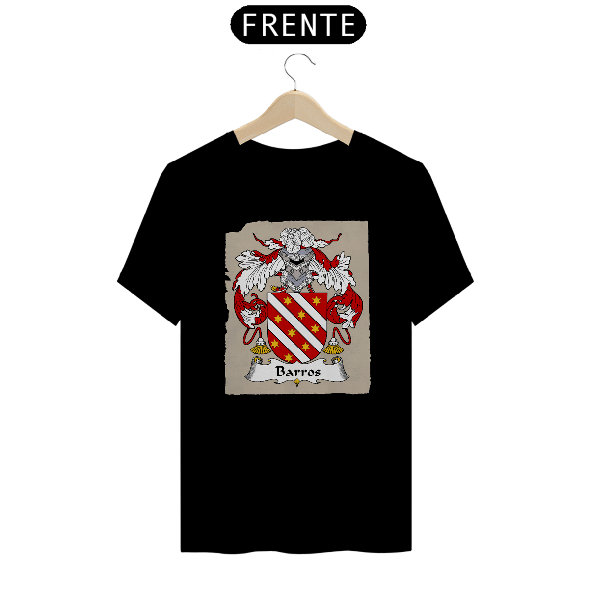 Nome do produto: Camiseta Brasão Família Barros Sobrenomes Simbolos