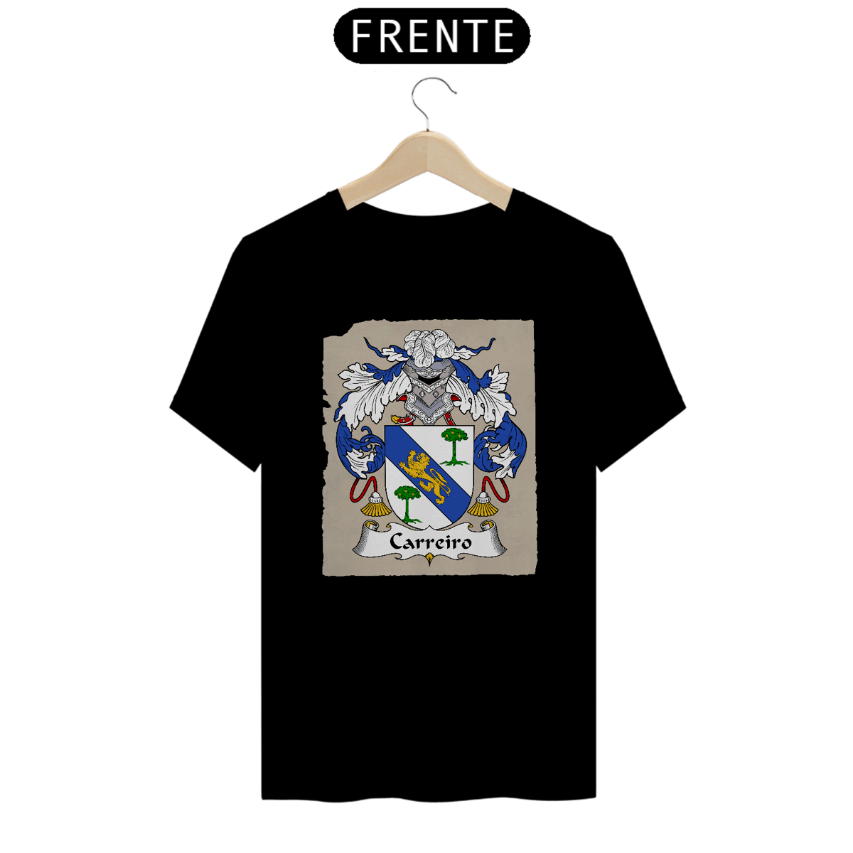 Nome do produto: Brasão Família Carreiro Camiseta Sobrenome Origem