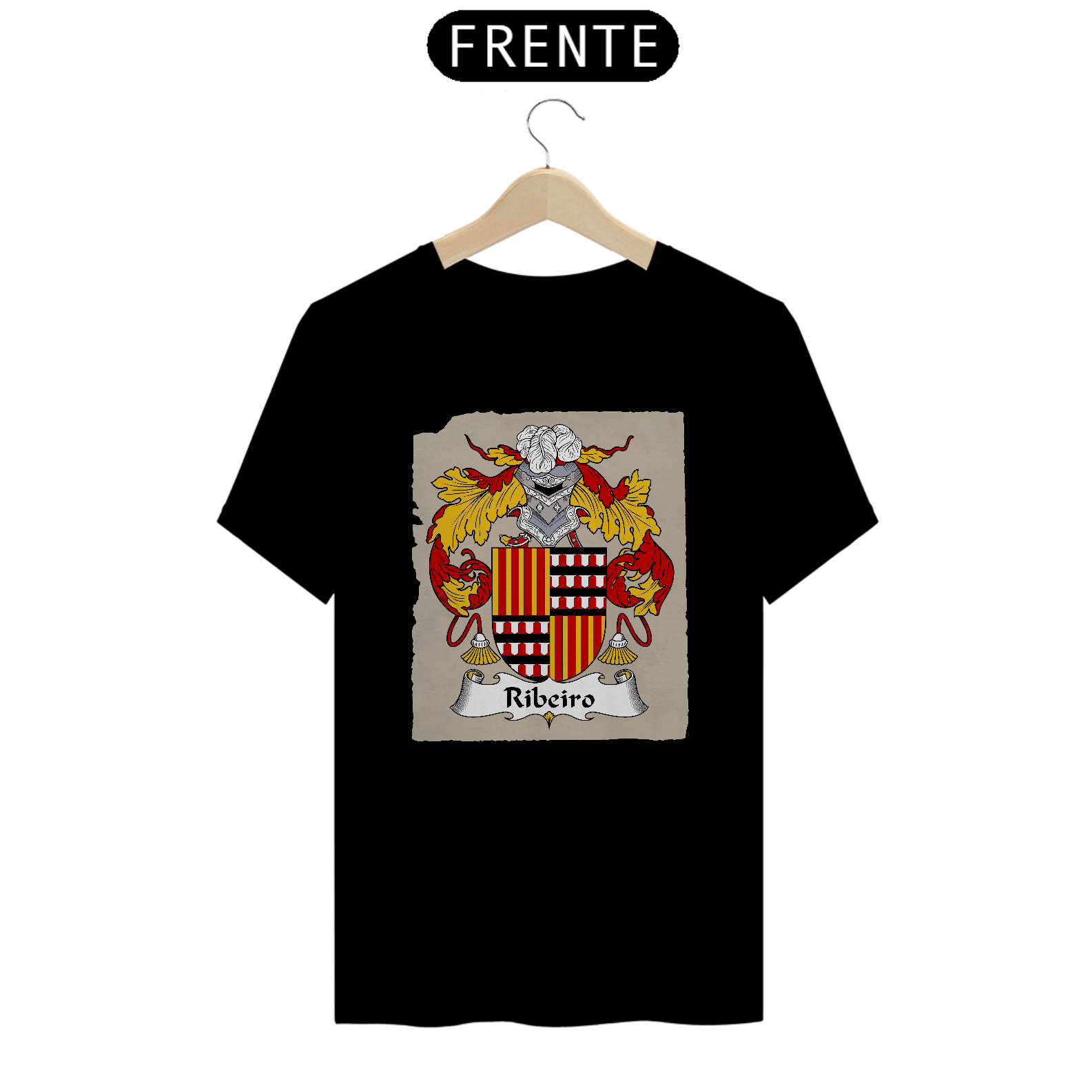 Camiseta Brasão Família Ribeiro Origem Sobrenome 