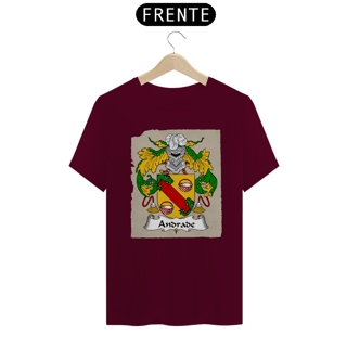 Nome do produto Camiseta Familia Andrade Brasão de Armas Sobrenomes