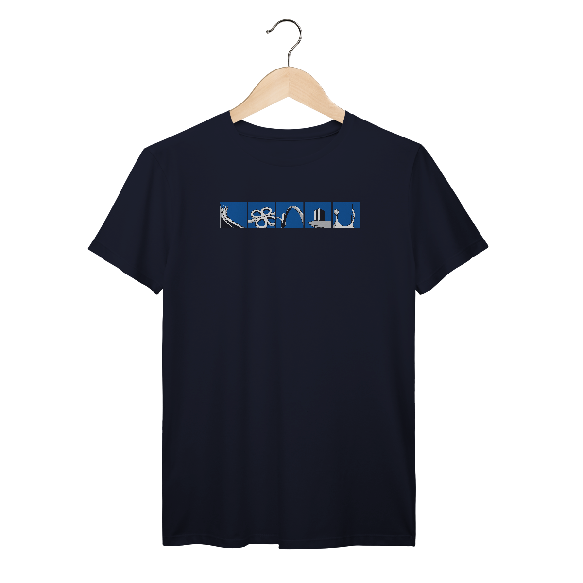 Nome do produto: Camiseta reta ícones Brasília