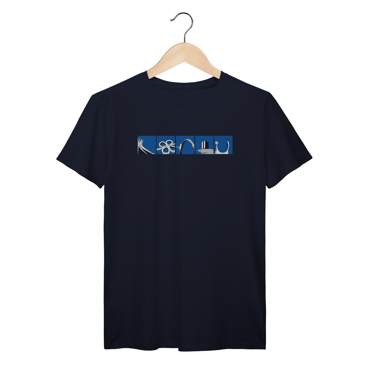 Nome do produto: Camiseta reta ícones Brasília