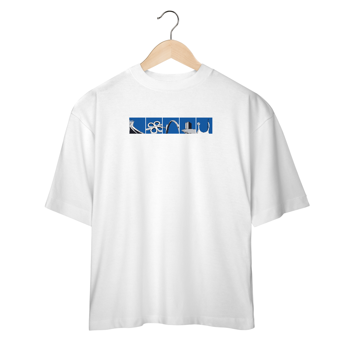 Nome do produto: Camiseta Oversized ícones Brasília