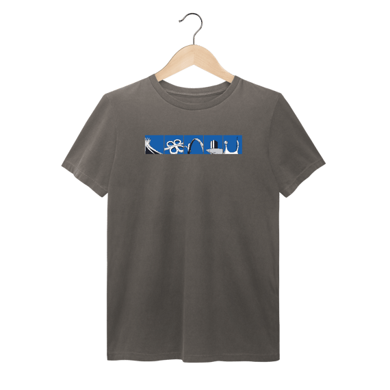 Camiseta estonada reta ícones Brasília