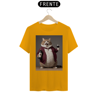 Nome do produto Gato sommelier<br>T-Shirt Unissex Quality