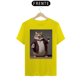 Nome do produto Gato sommelier<br>T-Shirt Unissex Quality