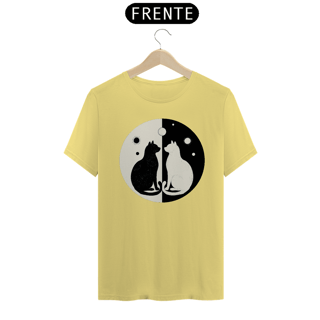 Nome do produto Gatos Yin Yang 02<br>T-Shirt Unissex Estonada