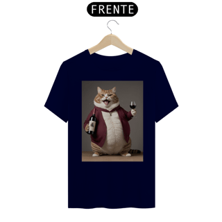 Nome do produto Gato sommelier<br>T-Shirt Unissex Quality