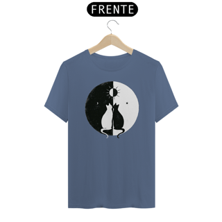 Nome do produto Gatos Yin Yang 01<br>T-Shirt Unissex Estonada