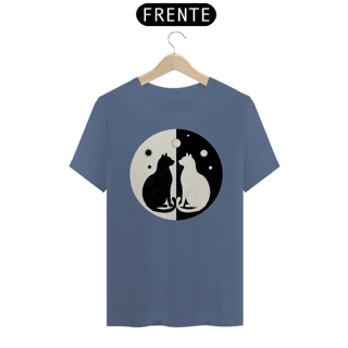 Nome do produto Gatos Yin Yang 02<br>T-Shirt Unissex Estonada