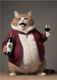 Nome do produto Gato sommelier 02<br>Poster / Retrato