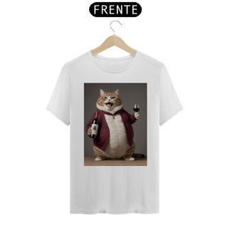 Nome do produto Gato sommelier<br>T-Shirt Unissex Quality