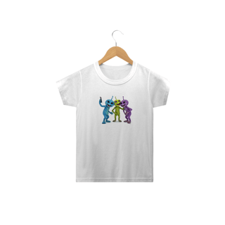 Nome do produto Aliens fazendo selfie<br>Camiseta Clássica Infantil 