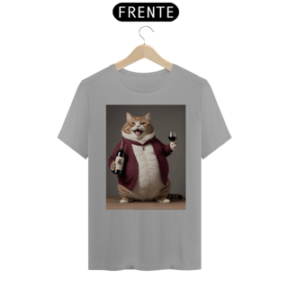 Nome do produto Gato sommelier<br>T-Shirt Unissex Quality
