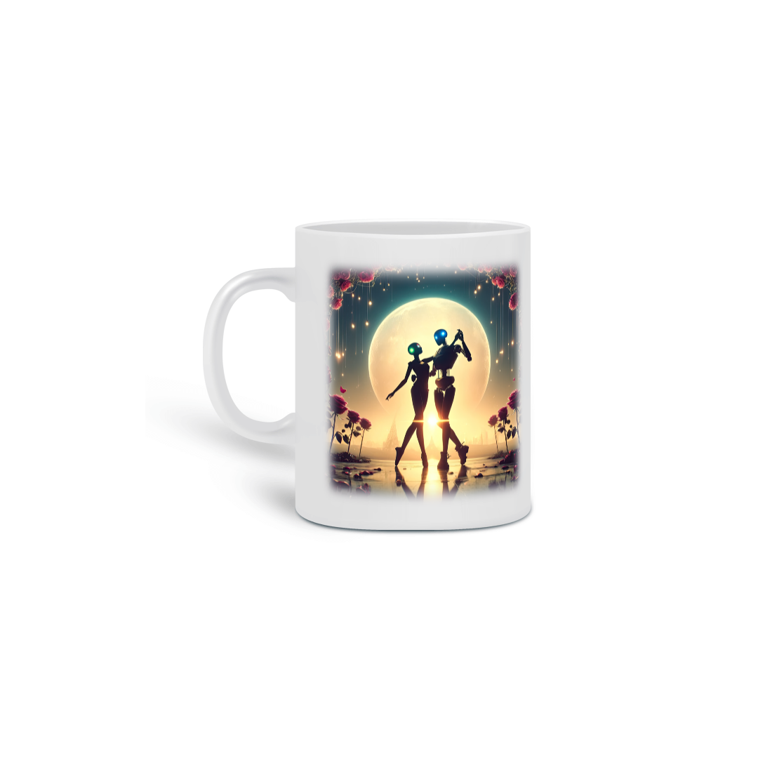 Nome do produto: Juntos Até o Fim dos Dados<br>Caneca de Porcelana