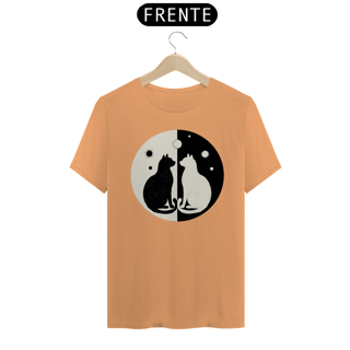 Nome do produto Gatos Yin Yang 02<br>T-Shirt Unissex Estonada
