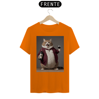 Nome do produto Gato sommelier<br>T-Shirt Unissex Quality