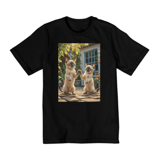 Nome do produto Coleção Cats etc 05<br>T-Shirt Quality Infantil