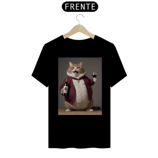 Nome do produto Gato sommelier<br>T-Shirt Unissex Quality