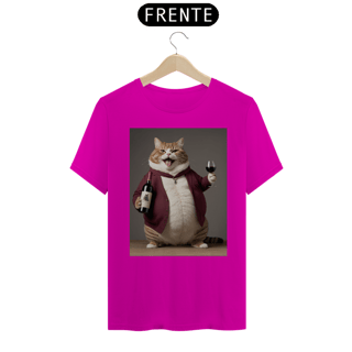 Nome do produto Gato sommelier<br>T-Shirt Unissex Quality