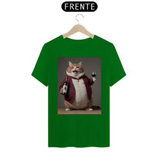 Nome do produto Gato sommelier<br>T-Shirt Unissex Quality