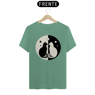 Nome do produto Gatos Yin Yang 02<br>T-Shirt Unissex Estonada