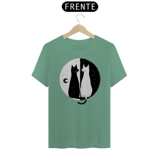 Nome do produto Gatos Yin Yang 03<br>T-Shirt Unissex Estonada