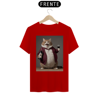 Nome do produto Gato sommelier<br>T-Shirt Unissex Quality