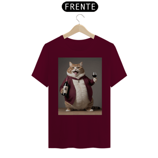 Nome do produto Gato sommelier<br>T-Shirt Unissex Quality